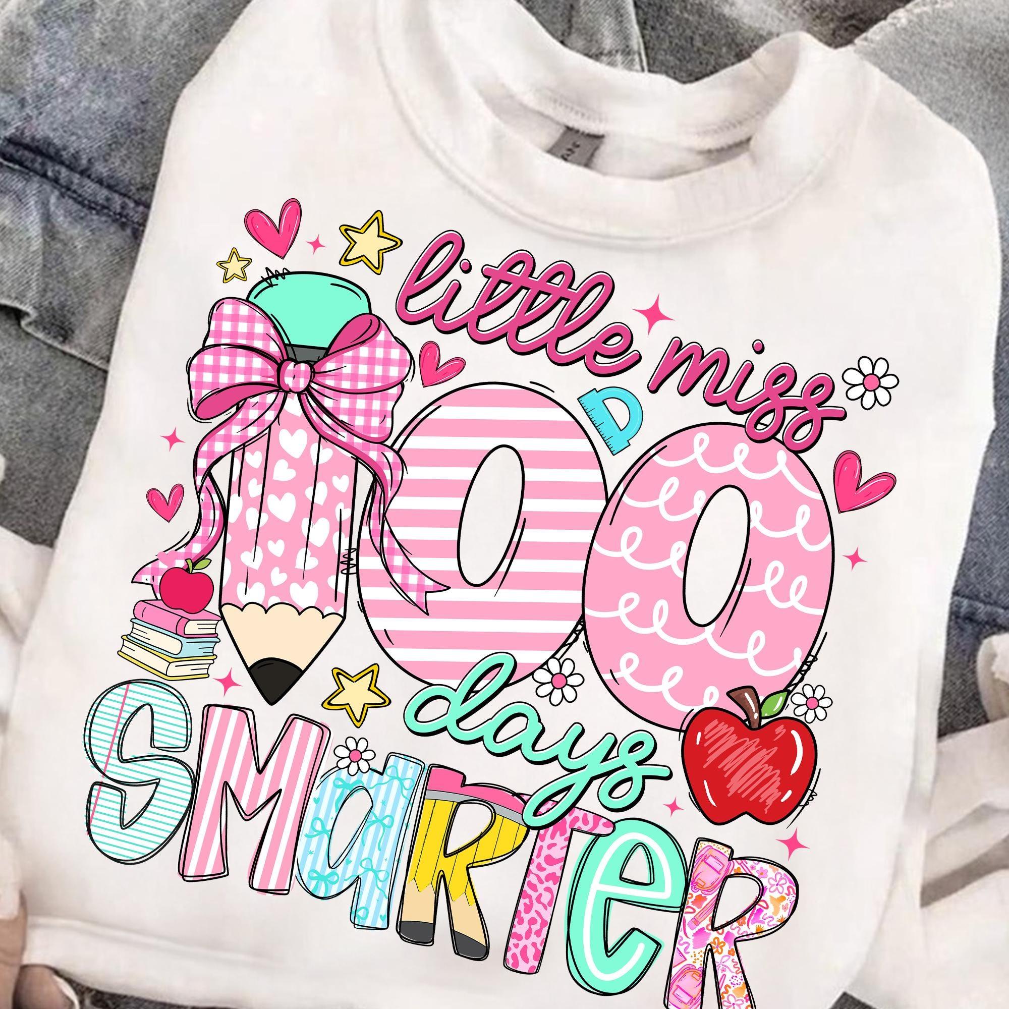 100 Days of School Shirt, Little miss 100 Days Smarter, 100 Days Smarter Little Miss Shirt, Teacher Student Shirt 100 Days of School Shirt, Little miss 100 Days Smarter, 100 Days Smarter Little Miss Shirt, Teacher Student Shirt