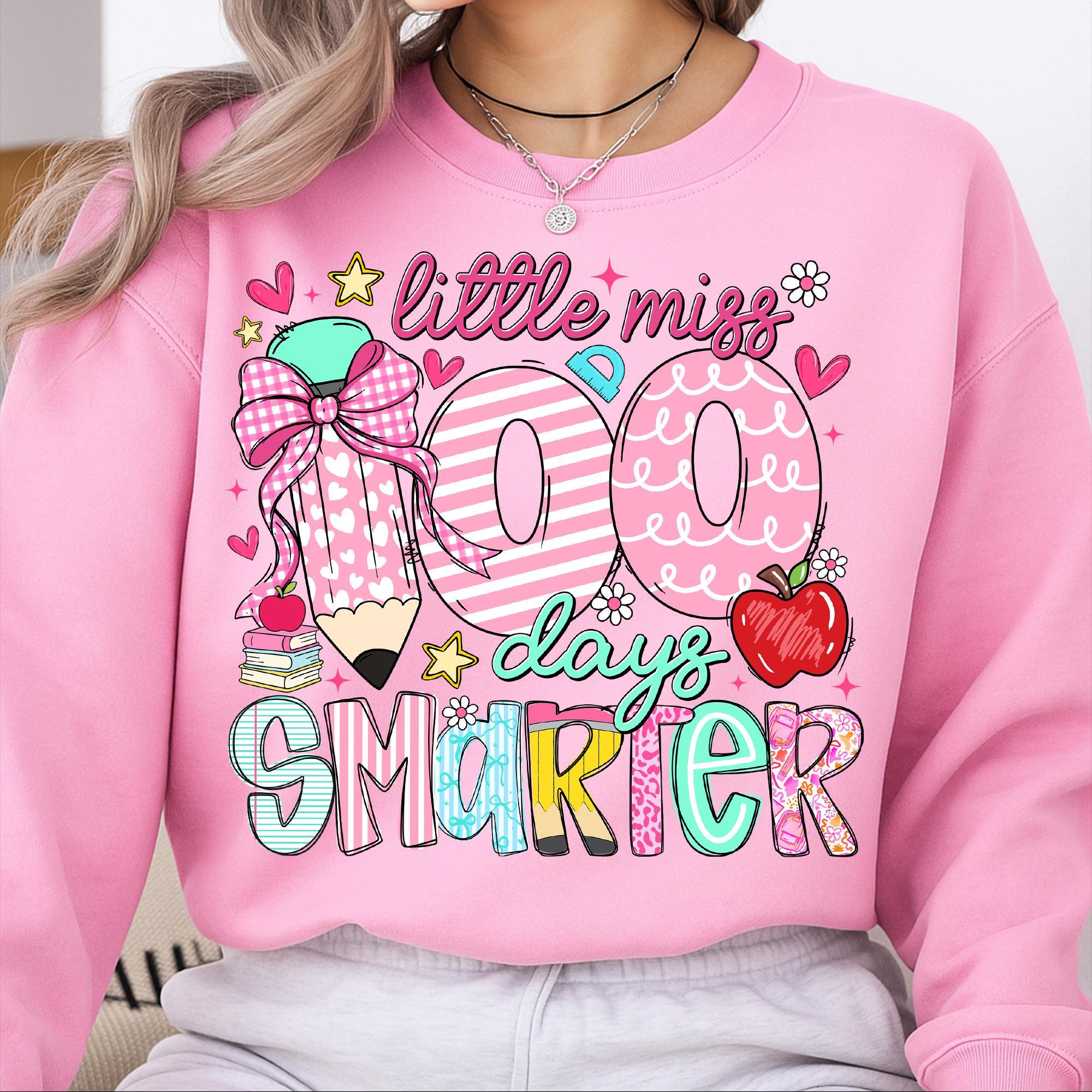 100 Days of School Shirt, Little miss 100 Days Smarter, 100 Days Smarter Little Miss Shirt, Teacher Student Shirt 100 Days of School Shirt, Little miss 100 Days Smarter, 100 Days Smarter Little Miss Shirt, Teacher Student Shirt