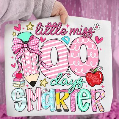 100 Days of School Shirt, Little miss 100 Days Smarter, 100 Days Smarter Little Miss Shirt, Teacher Student Shirt 100 Days of School Shirt, Little miss 100 Days Smarter, 100 Days Smarter Little Miss Shirt, Teacher Student Shirt