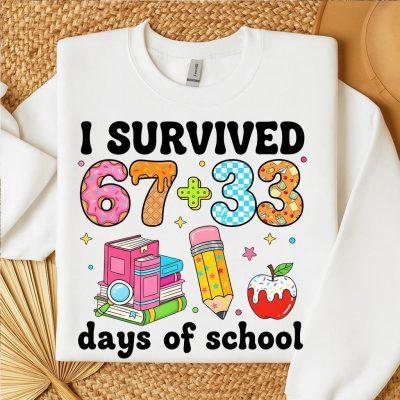 I Survived 100 Days Of School Shirt, 67 Days Of School Shirt, Teacher 100 Days of School Shirt, School Teacher Shirt, 100th Day of School