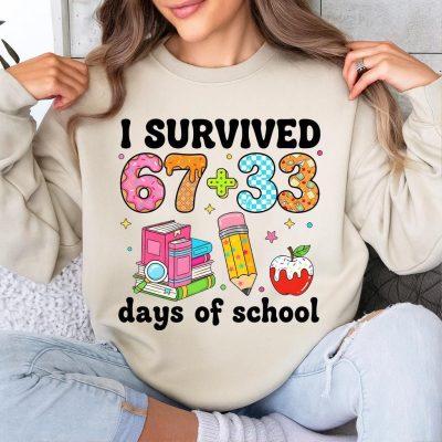 I Survived 100 Days Of School Shirt, 67 Days Of School Shirt, Teacher 100 Days of School Shirt, School Teacher Shirt, 100th Day of School