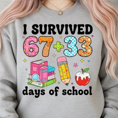 I Survived 100 Days Of School Shirt, 67 Days Of School Shirt, Teacher 100 Days of School Shirt, School Teacher Shirt, 100th Day of School